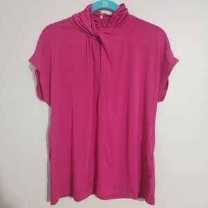 Michael Kors Fuchsia Blouse; size L, NWT